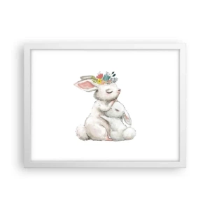 Poster in einem weißen Rahmen - Bei Mama ist's am schönsten - 40x30 cm