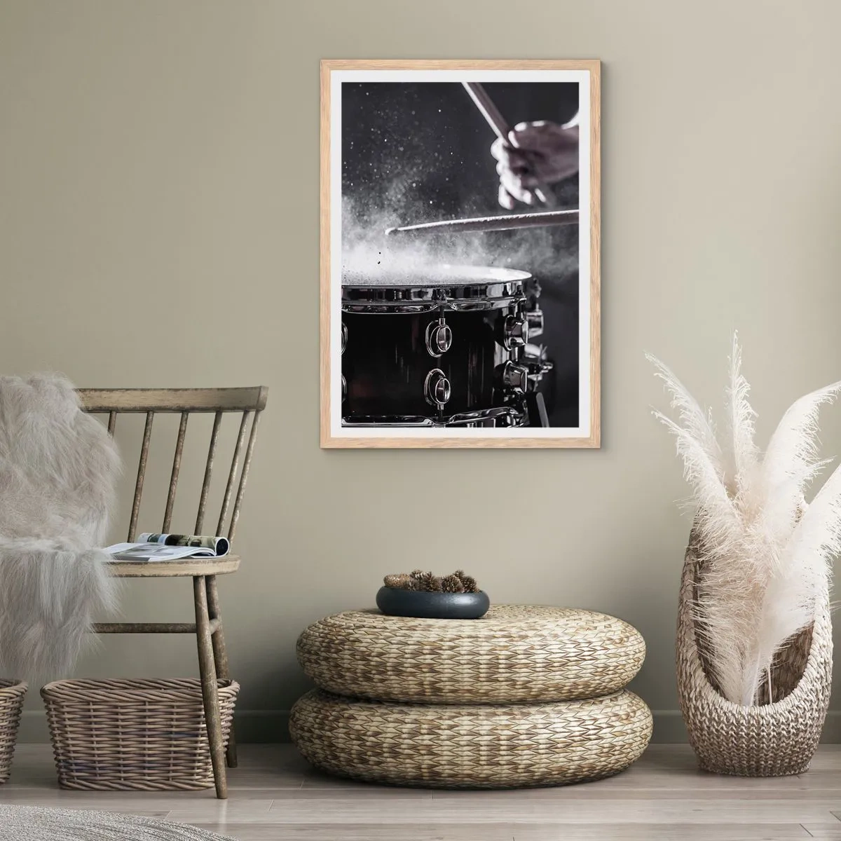 Poster in einem Rahmen aus heller Eiche - Der Puls der Musik - 70x100 cm