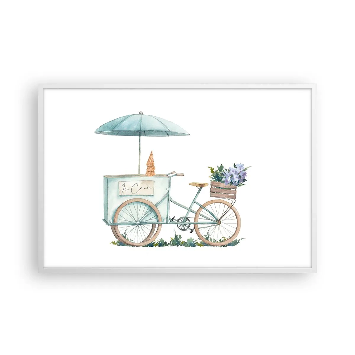 Poster in einem weißen Rahmen - Süße Erinnerung an den Sommer - 91x61 cm