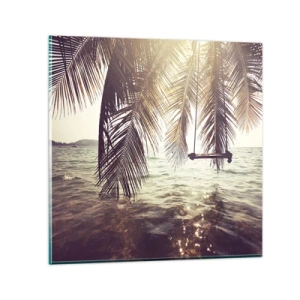 Glasbild - Bild auf glas - Sie können nach Belieben in den Wolken schwingen - 60x60 cm