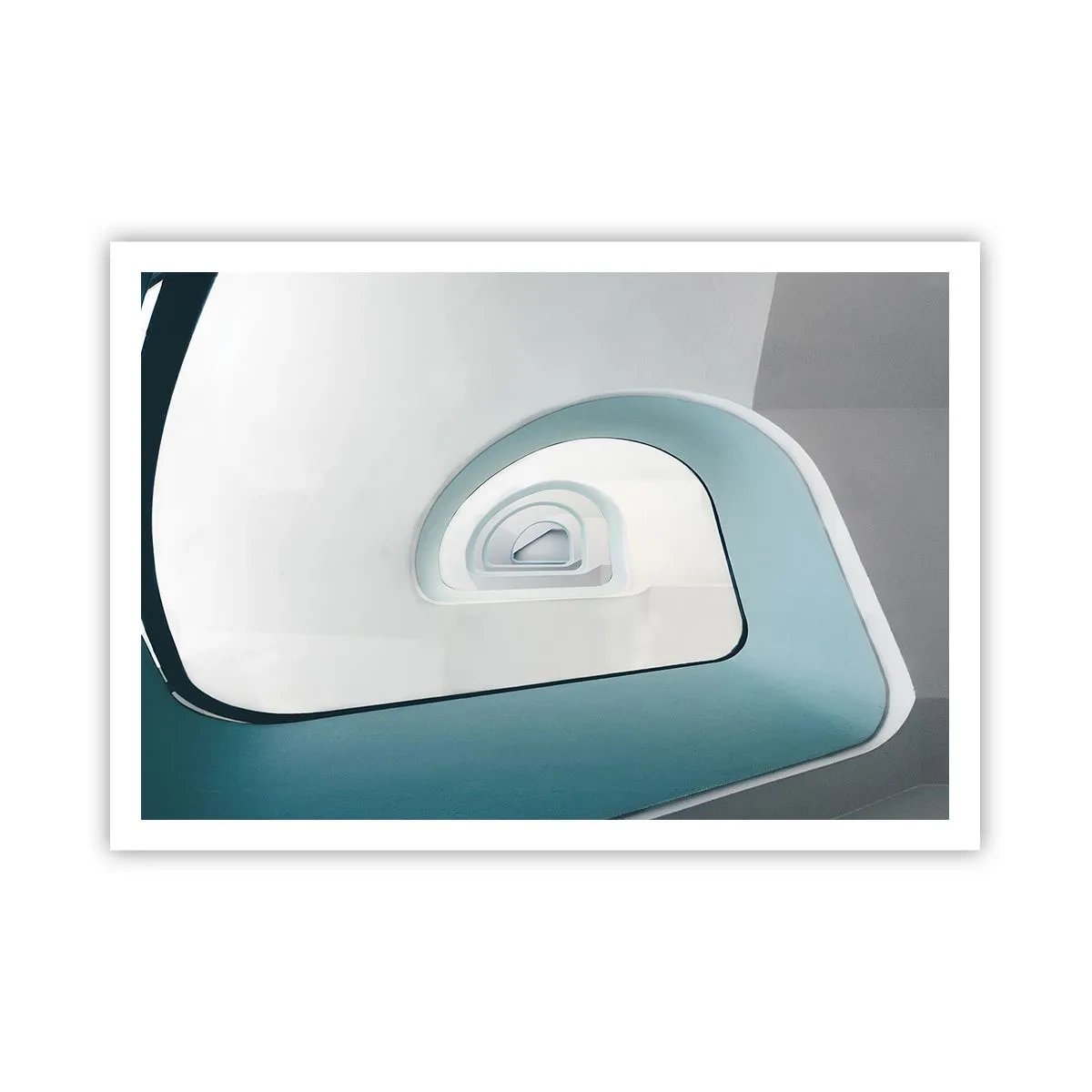 Poster - Minimalistische Architektur mit abgerundeten Linien - 100x70cm - Bis zum Ende des Blaus - Moderne Wanddekoration für Wohnzimmer und Schlafzimmer ARTTOR