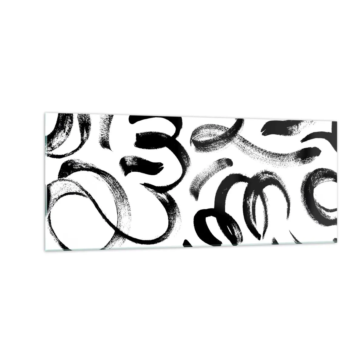 Glasbild - Bild auf glas - Schwarz auf Weiß - 100x40 cm