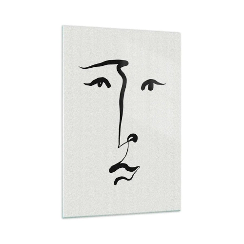 Glasbild - Bild auf glas - Porträt mit einer Zeile - 70x100 cm