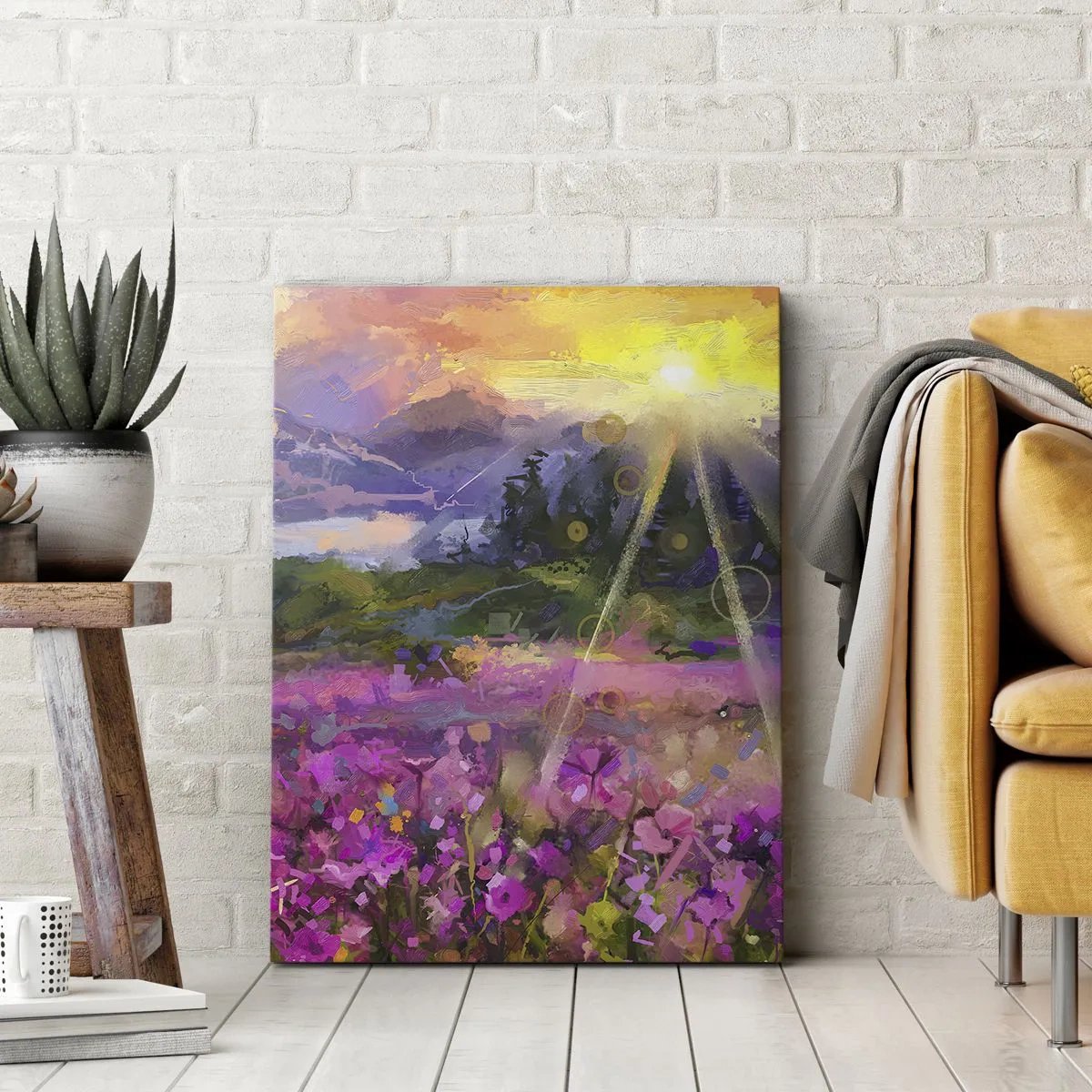 Bild auf Leinwand - Leinwandbild - Im Tal unter dem Schutz der Sonne - 45x80 cm