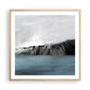 Poster in einem Rahmen aus heller Eiche - Wasser – Erde: Kampf der Naturelemente - 60x60 cm