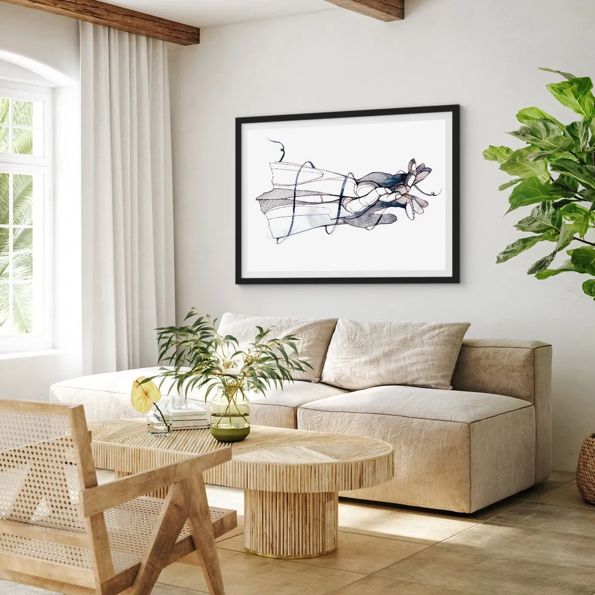 Poster in einem schwarzem Rahmen - Touch-Studie - 50x40 cm
