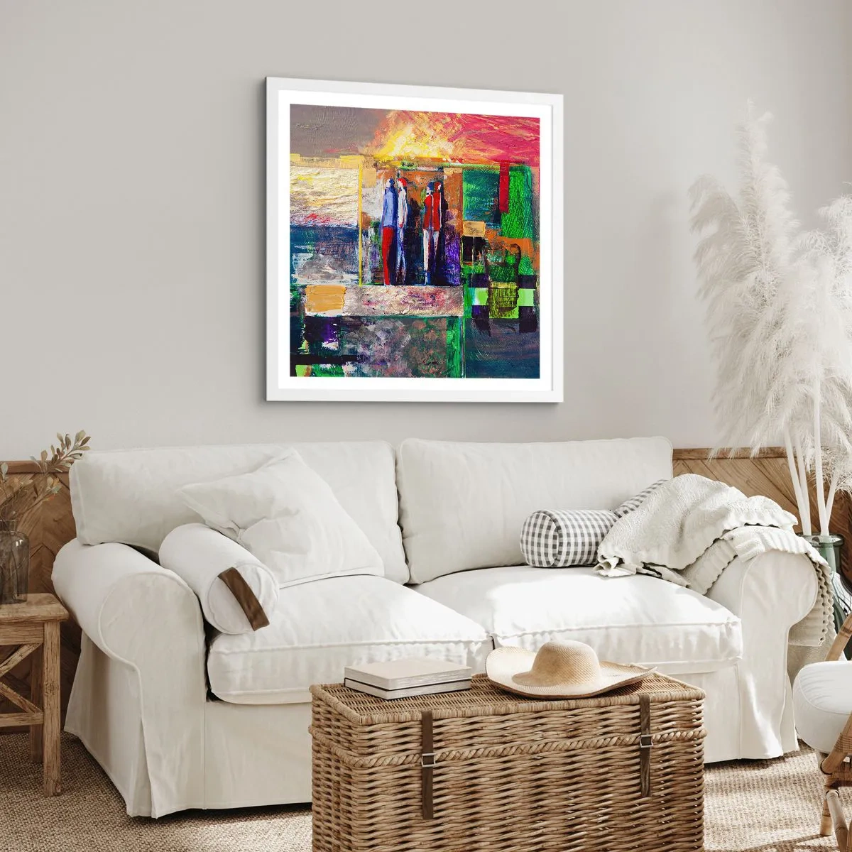 Poster in einem weißen Rahmen - Beziehungen und Emotionen - 50x50 cm