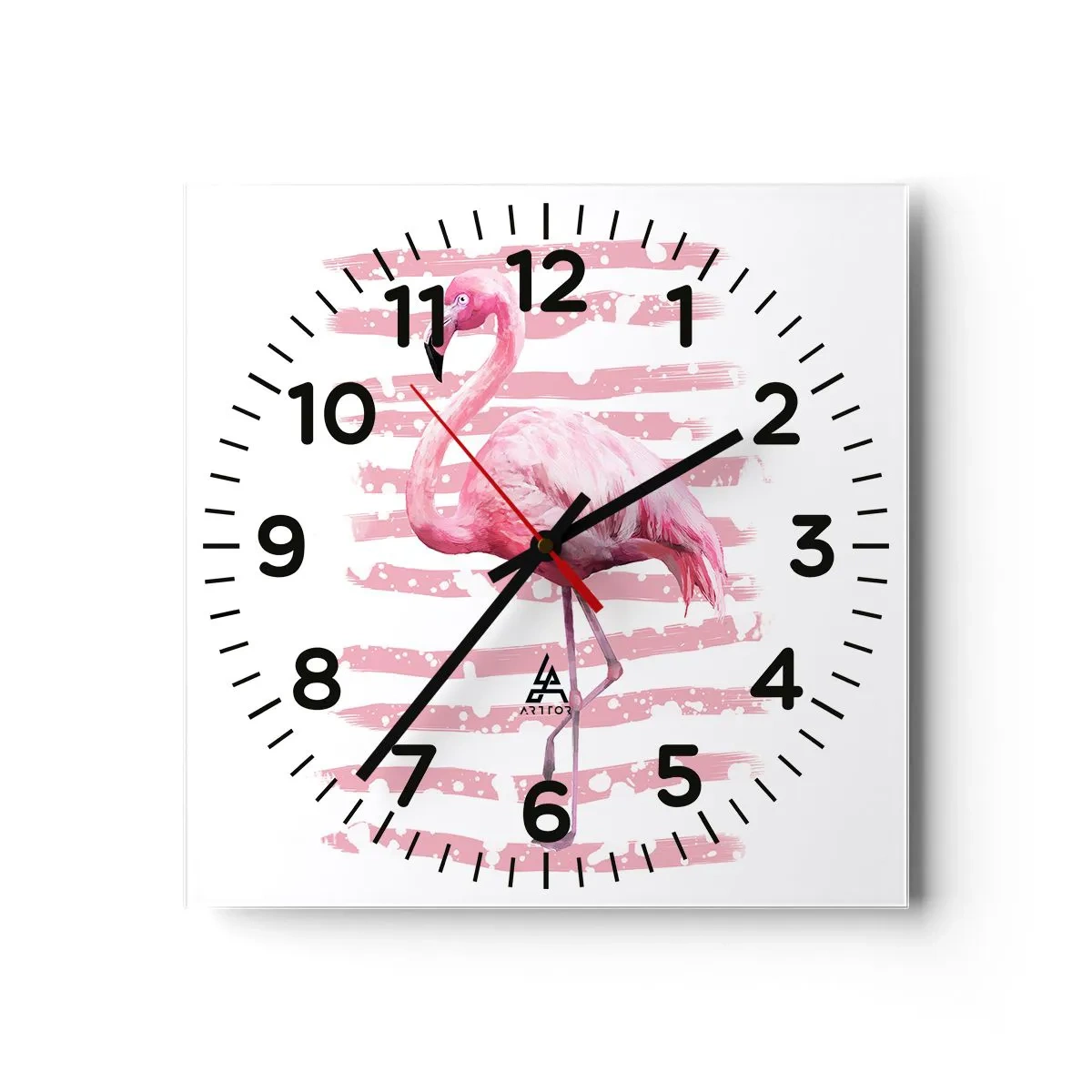 Wanduhr - Glasuhr - In Würde, aber in Pink - 30x30 cm