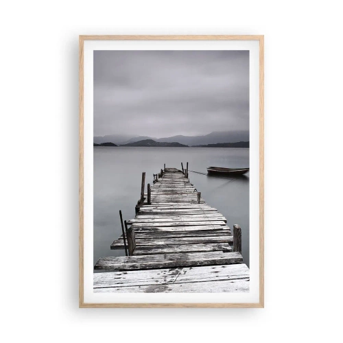 Poster in einem Rahmen aus heller Eiche - Du kannst morgen gehen - 61x91 cm