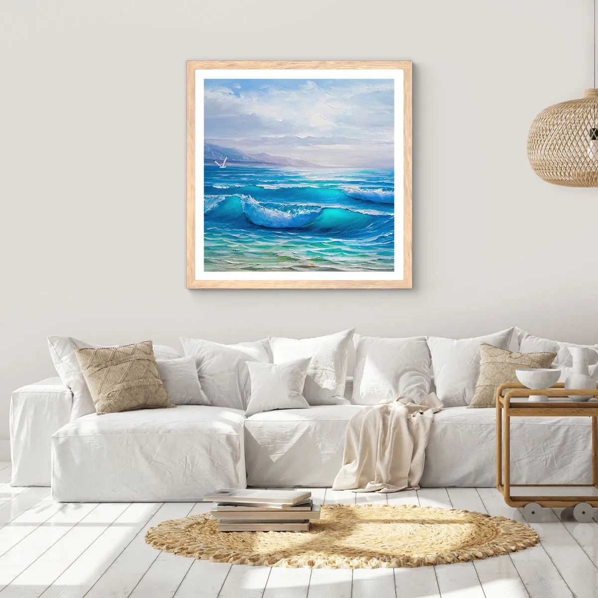 Poster in einem Rahmen aus heller Eiche - Es bringt Erleichterung - 30x30 cm