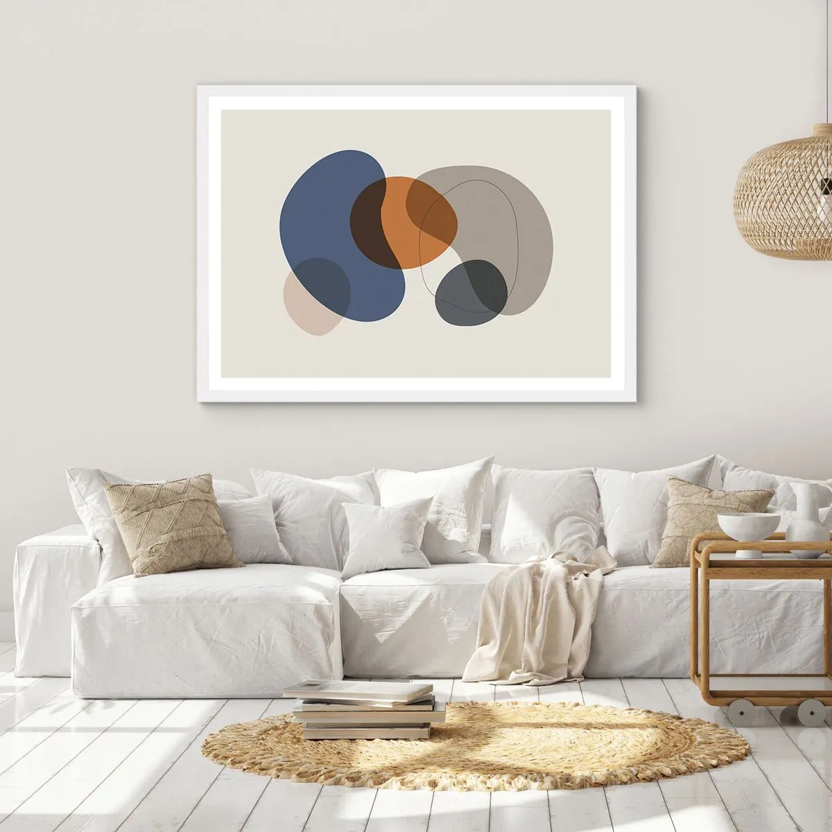 Poster in einem weißen Rahmen - Farbtropfen - 100x70 cm