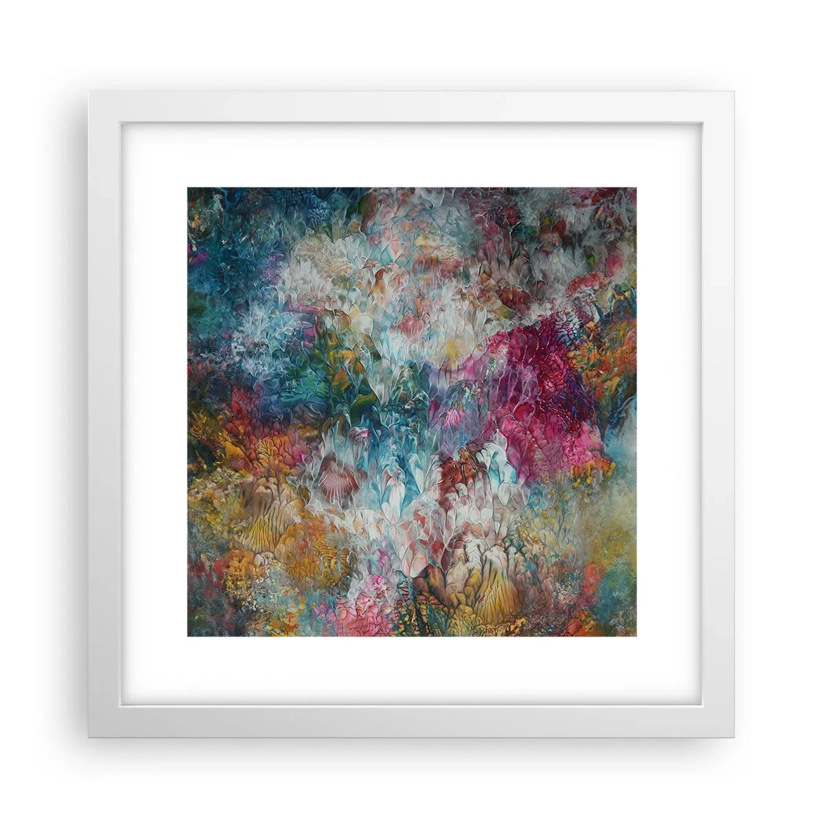 Poster in einem weißen Rahmen - In voller Blüte - 30x30 cm