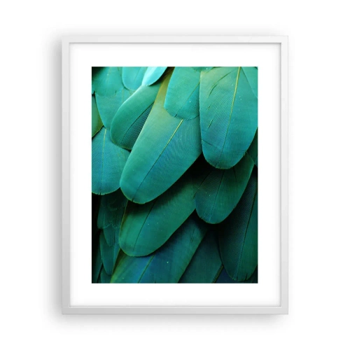 Poster in einem weißen Rahmen - Papageienartige Präzision - 40x50 cm