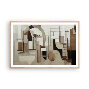 Poster in einem Rahmen aus heller Eiche - Stadtbild 2.0 - 91x61 cm