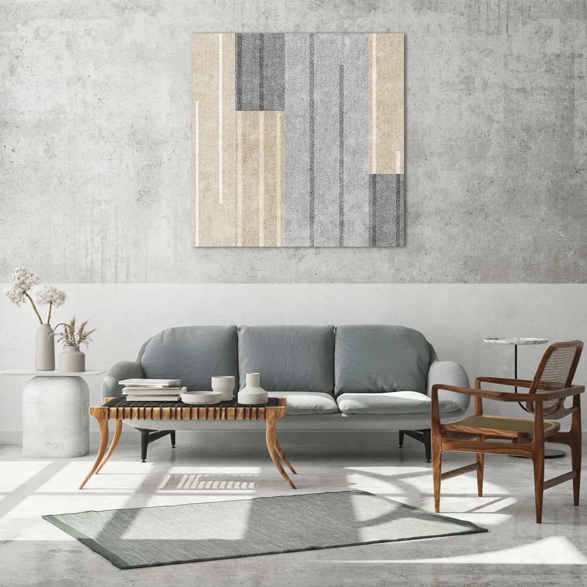 Glasbild - Bild auf glas - Komposition: Vertikal halten - 40x40 cm