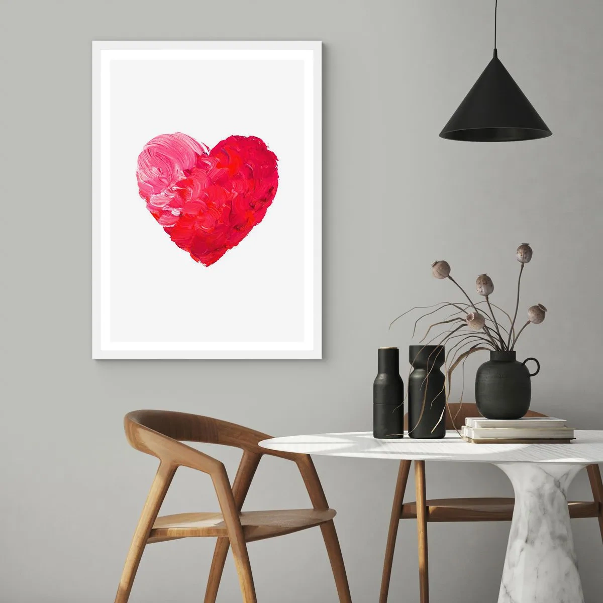 Poster in einem weißen Rahmen - Alles was du brauchst ist Liebe - 30x40 cm