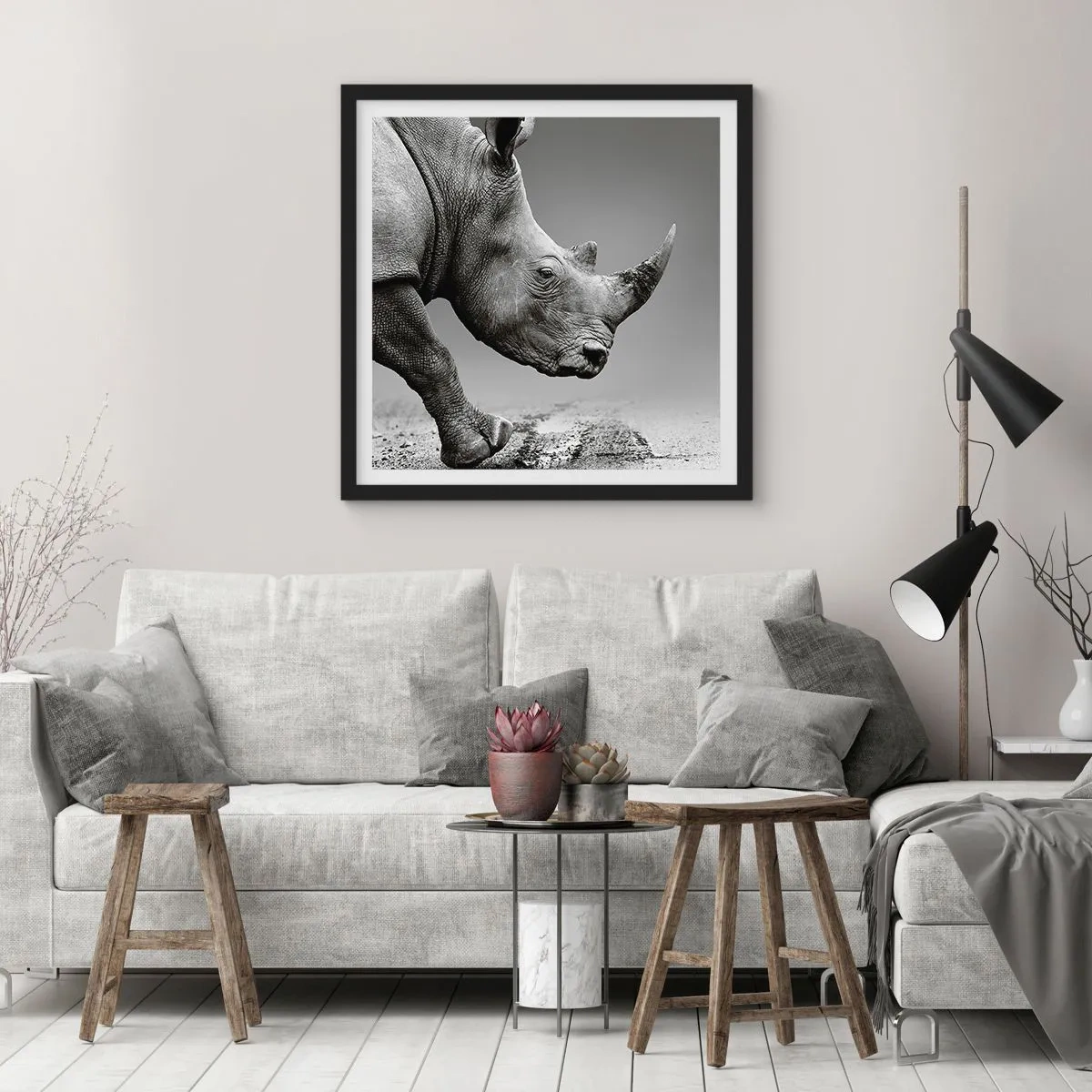 Poster in einem schwarzem Rahmen - Unaufhaltsame Stärke - 60x60 cm