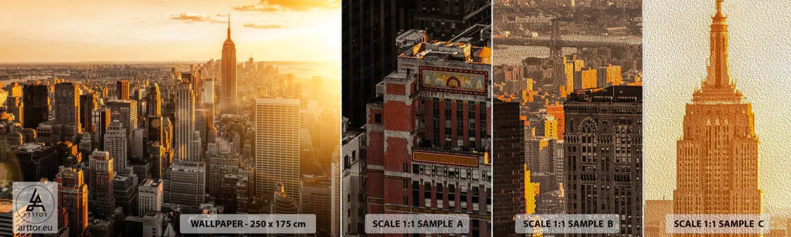 Fototapeten Muster Premium Sand - In der Sonne wachsen - Stadt, New York, Die Architektur - 100x30 cm