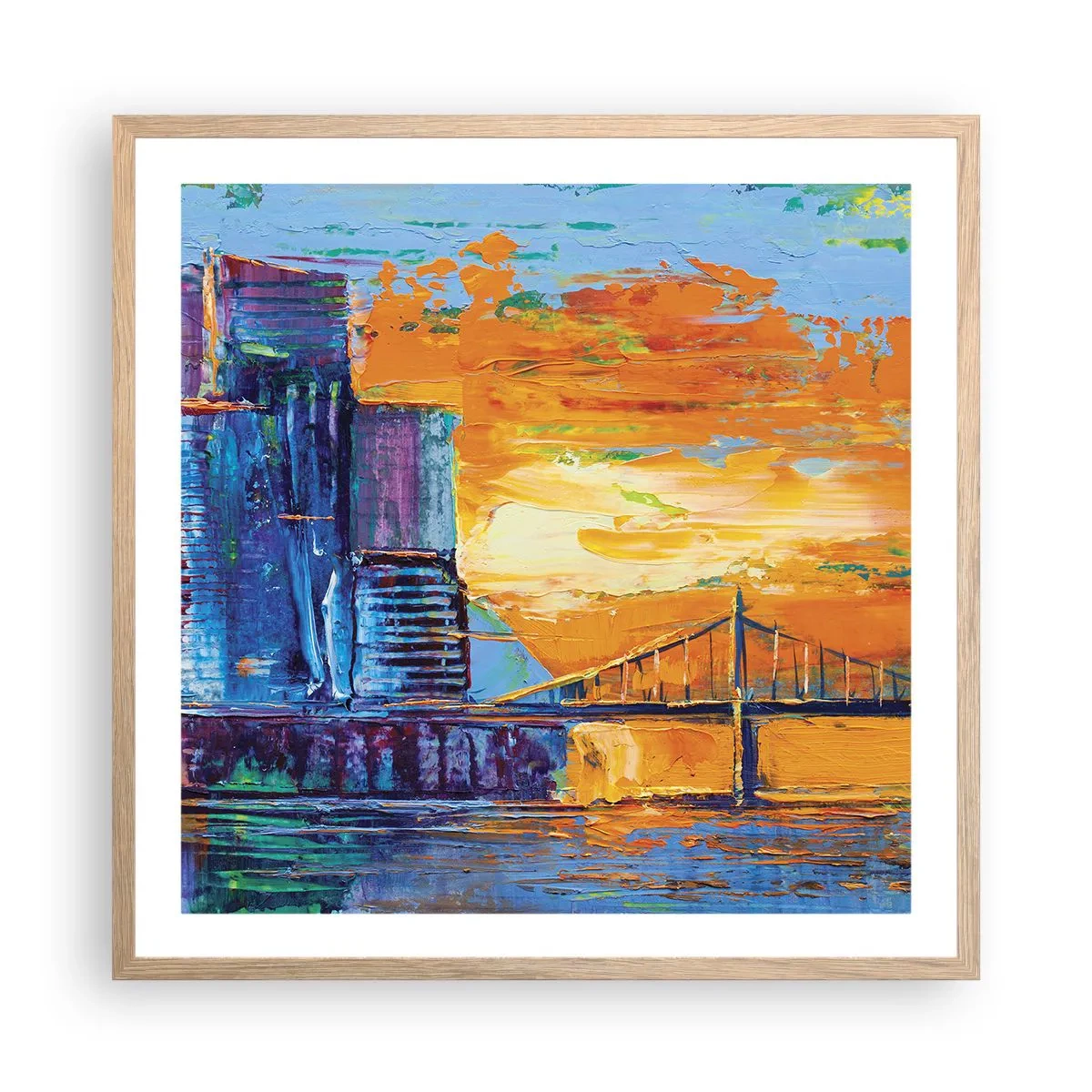 Poster in einem Rahmen aus heller Eiche - Kultur und Natur - 60x60 cm