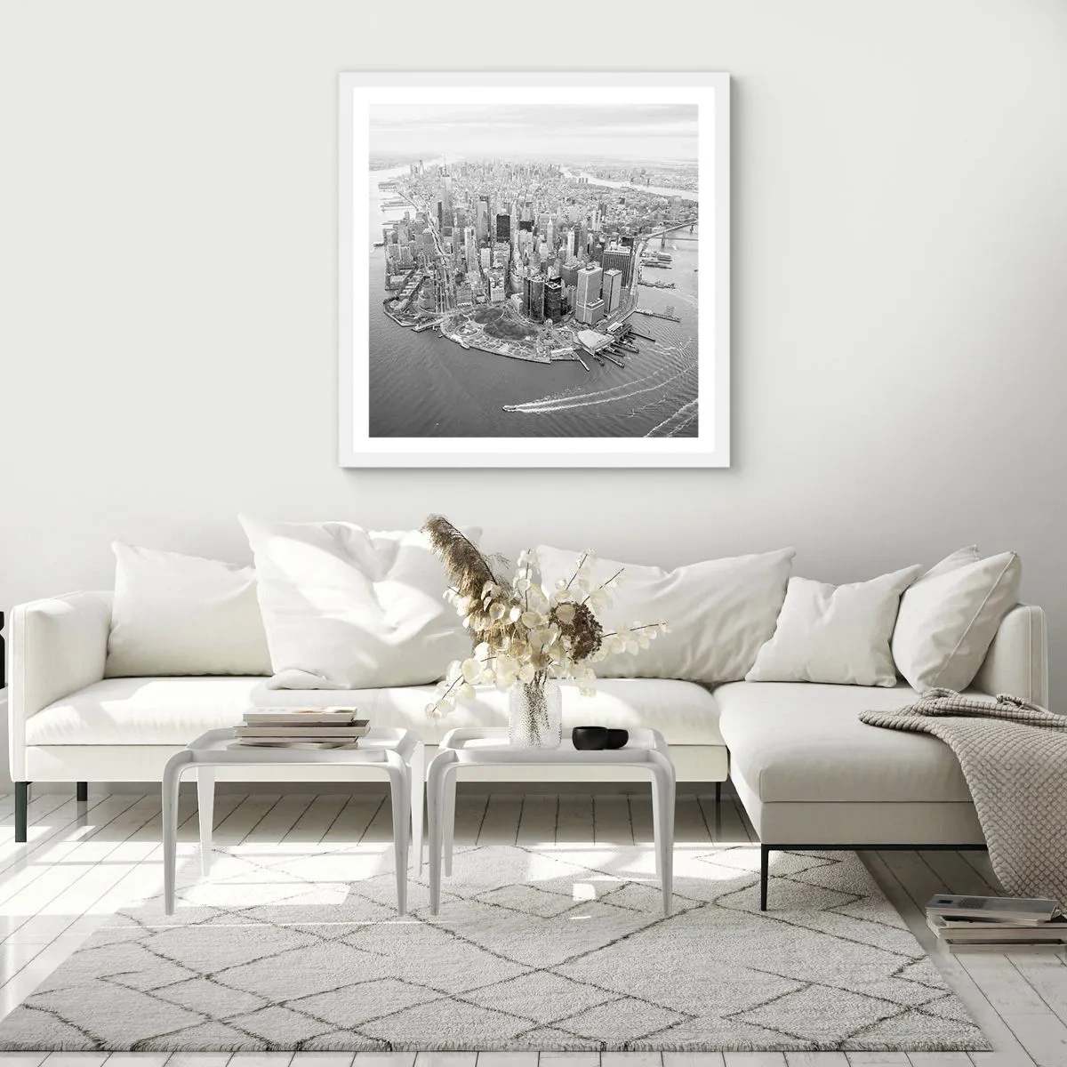 Poster in einem weißen Rahmen - Und wie kann es man nicht lieben? - 40x40 cm