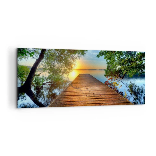 Bild auf Leinwand - Leinwandbild - Nimm dir Zeit, setz dich hin - 100x40 cm