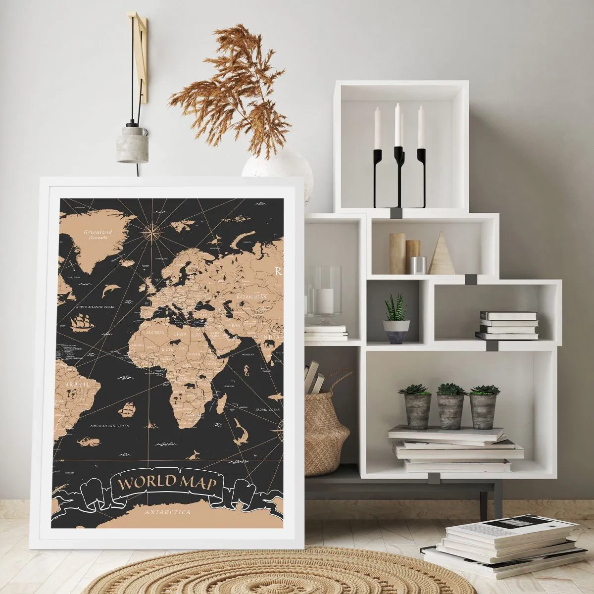 Poster in einem weißen Rahmen - Die Grenzen meiner Welt - 50x70 cm