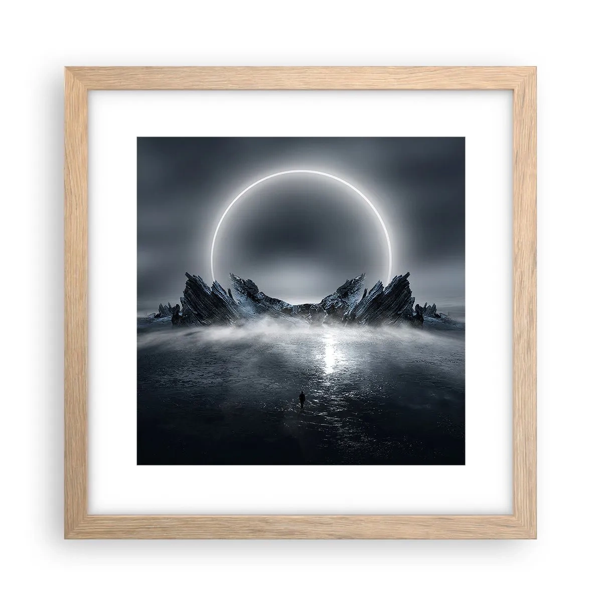 Poster in einem Rahmen aus heller Eiche - Ende der Geschichte - 30x30 cm