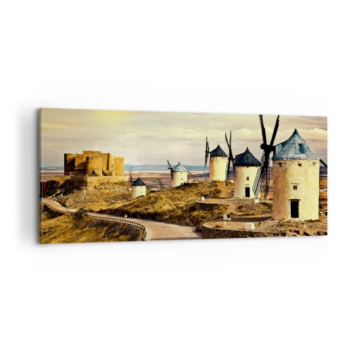 Bild auf Leinwand - Leinwandbild - Don Quijote kommt gleich - 100x40 cm