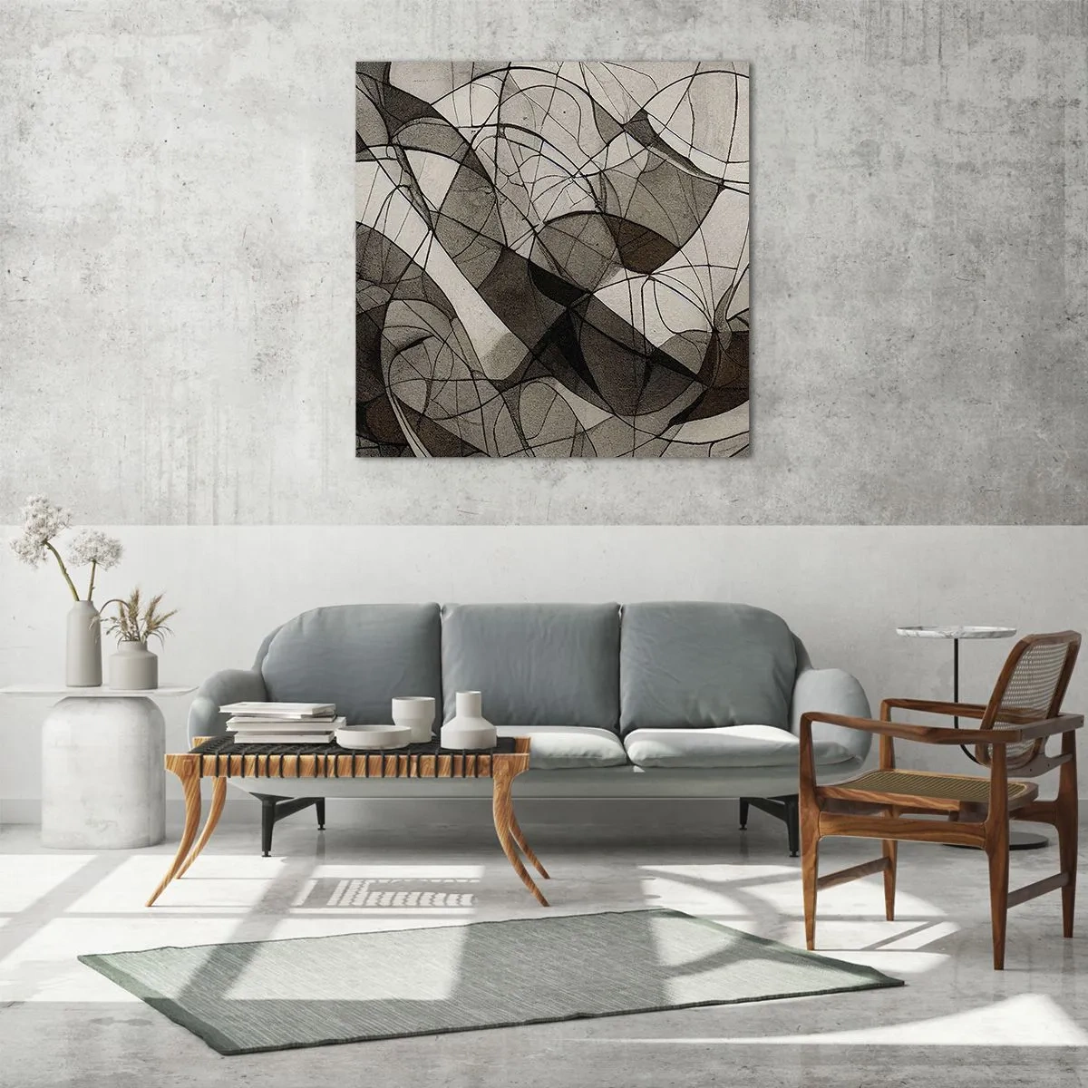 Glasbild - Bild auf glas - Zirkulation von Erdfarben - 60x60 cm