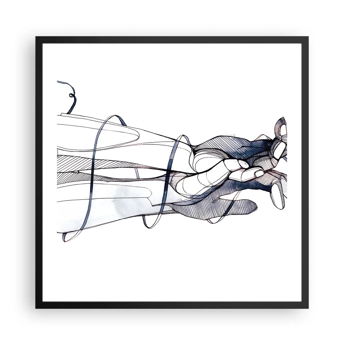 Poster in einem schwarzem Rahmen - Touch-Studie - 60x60 cm