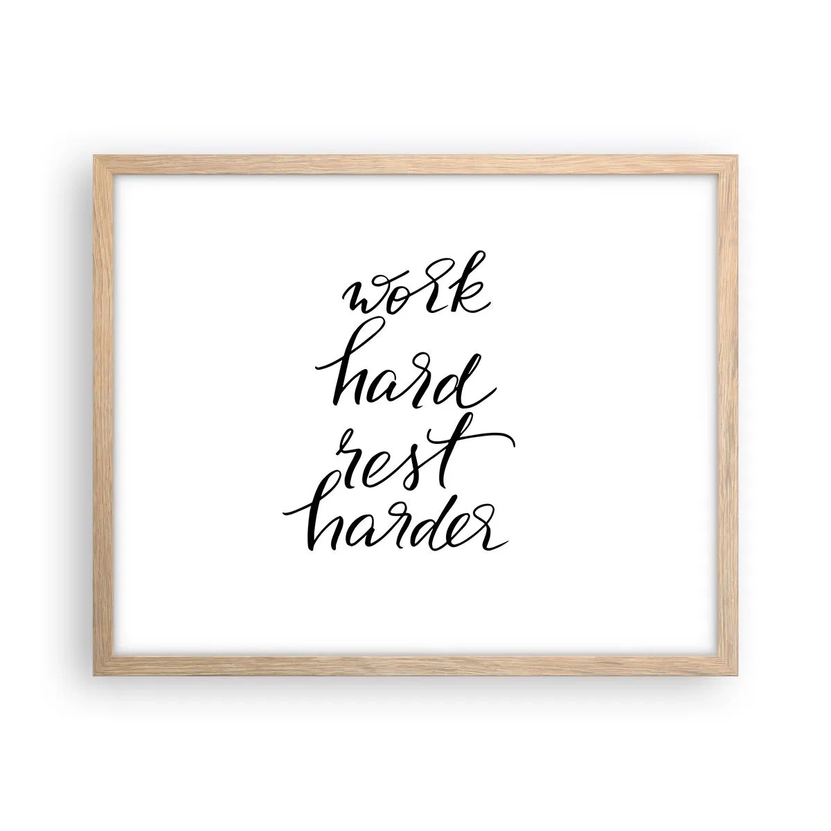 Poster in einem Rahmen aus heller Eiche - Lebensbalance - 50x40 cm