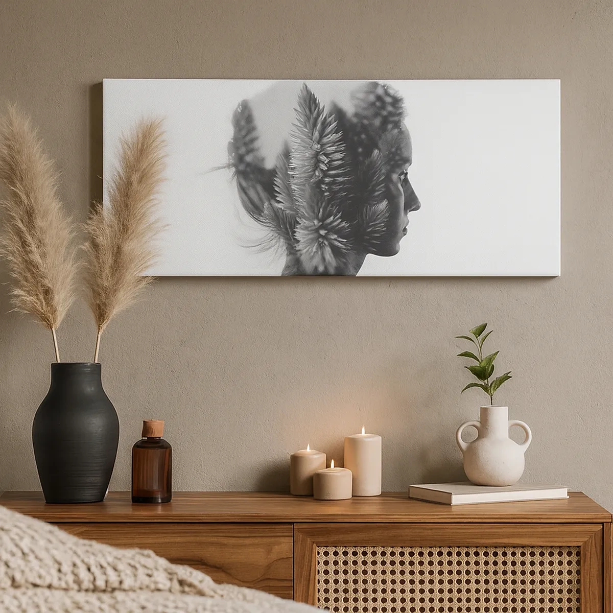 Bild auf Leinwand - Leinwandbild - Dame des Kiefernwaldes - 30x30 cm