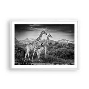 Poster in einem weißen Rahmen - Hohe Sphären in Afrika - 70x50 cm