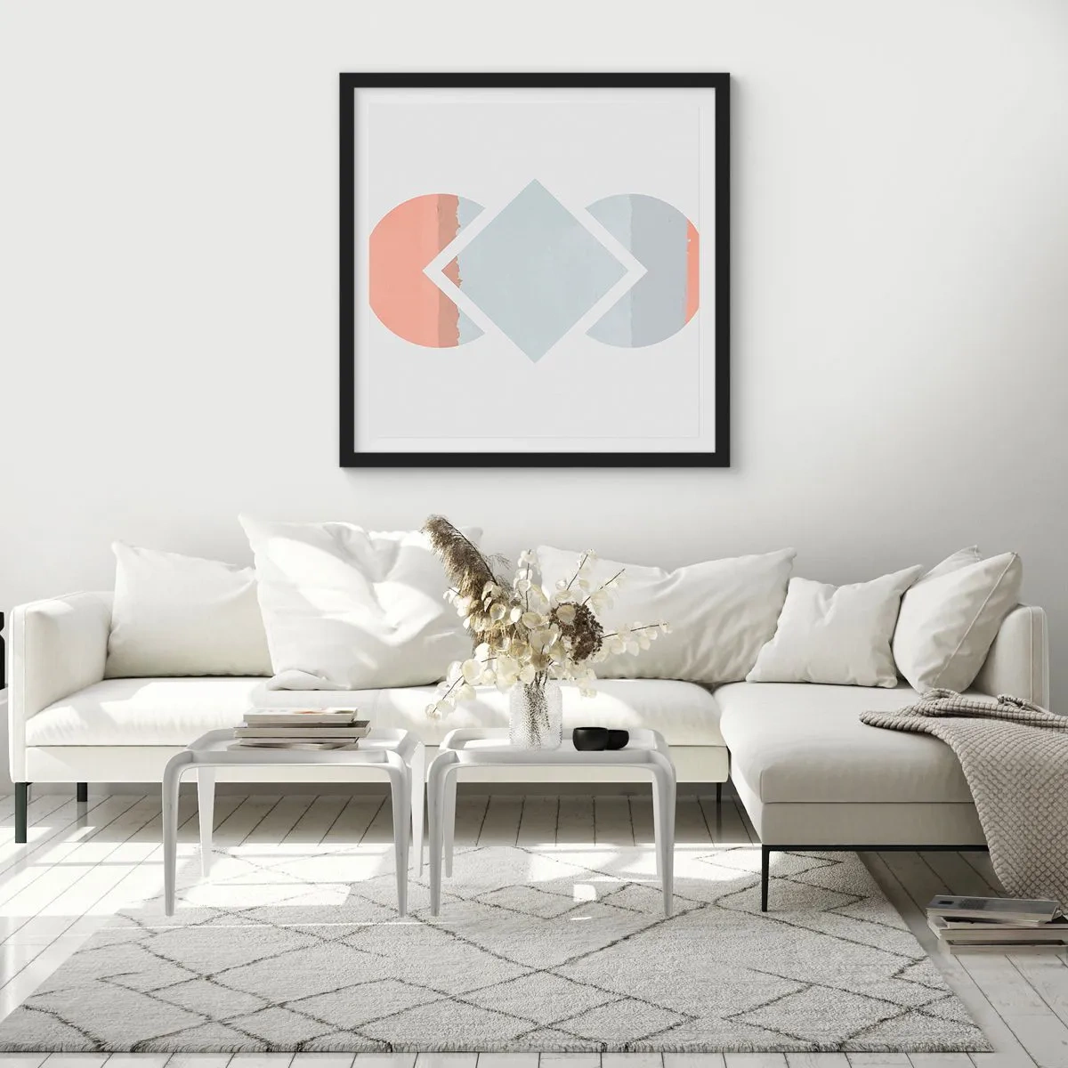 Poster in einem schwarzem Rahmen - Die Situation ist klar - 50x50 cm