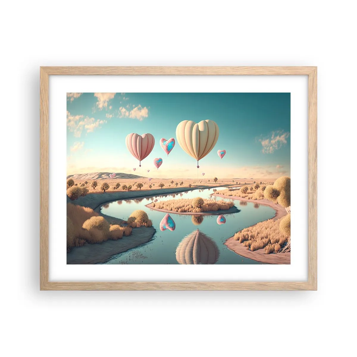 Poster in einem Rahmen aus heller Eiche - Dank Liebe steigt man auf - 50x40 cm