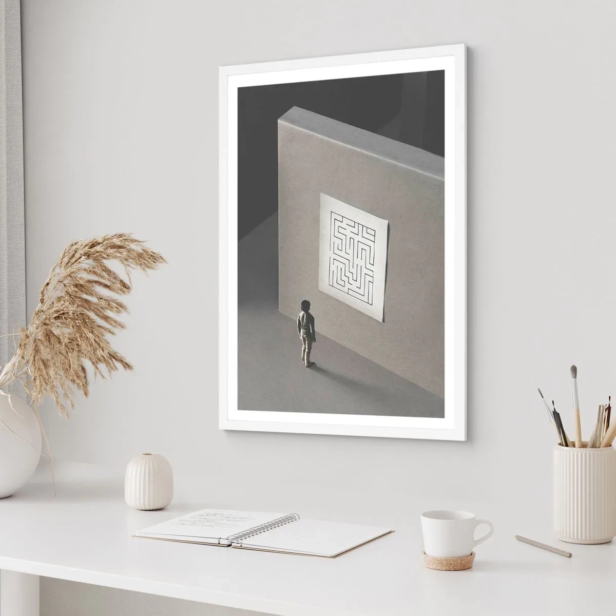 Poster in einem weißen Rahmen - Aber wo bin ich? - 50x70 cm