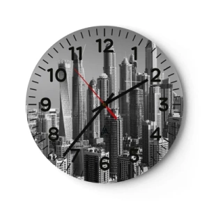 Wanduhr - Glasuhr - Stadt in der Wüste - 30x30 cm