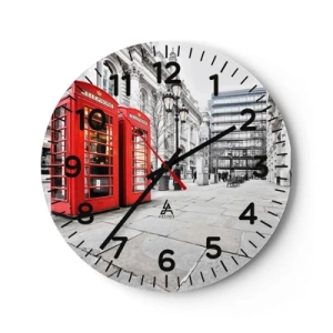 Wanduhr - Glasuhr - Willkommen in London - 30x30 cm