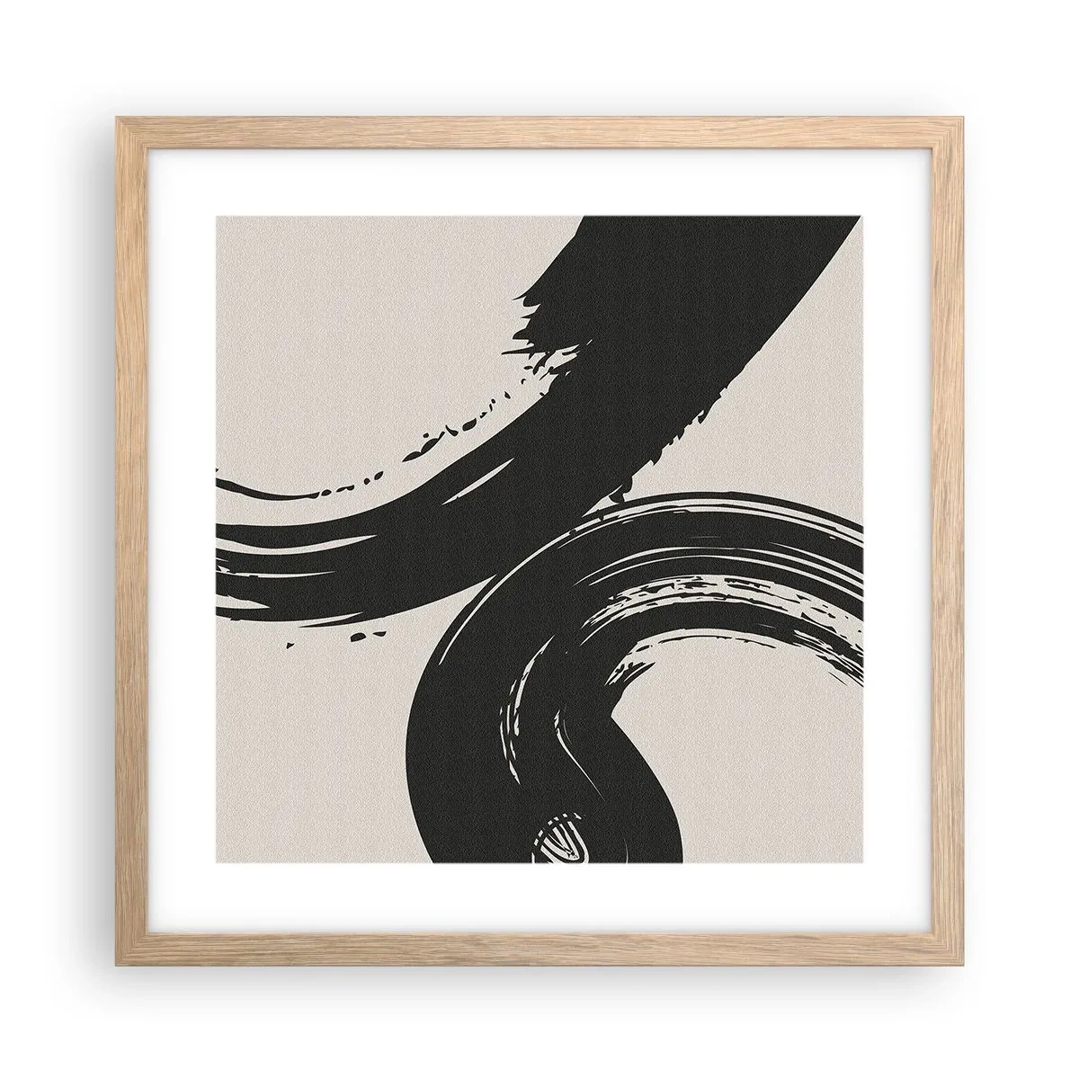 Poster in einem Rahmen aus heller Eiche - Ausladend und kreisförmig - 40x40 cm