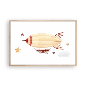 Poster in einem Rahmen aus heller Eiche - Luftschiff - 91x61 cm