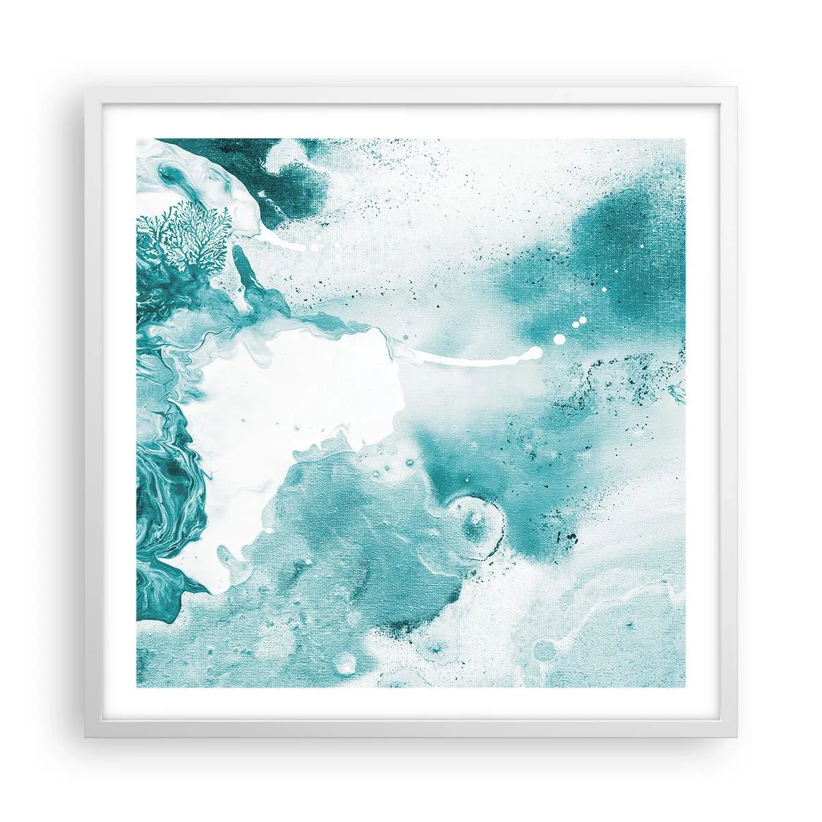 Poster in einem weißen Rahmen - Morast von Blau - 60x60 cm