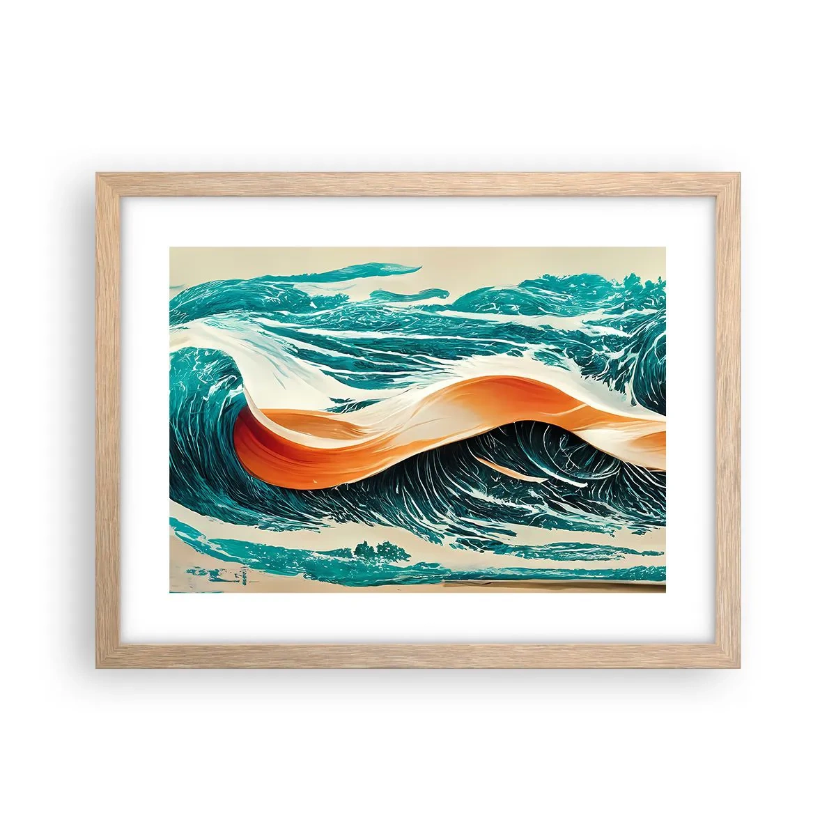 Poster in einem Rahmen aus heller Eiche - Traum eines Surfers - 40x30 cm