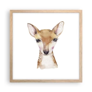 Poster in einem Rahmen aus heller Eiche - Die Natur der Unschuld - 40x40 cm