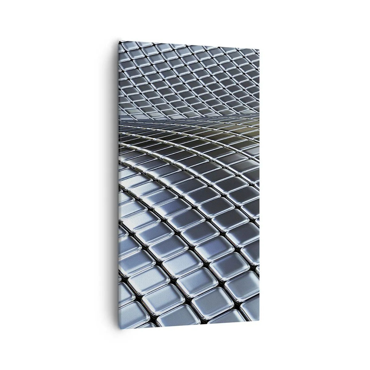 Bild auf Leinwand - Leinwandbild - Metallische silberne Welle - 55x100 cm