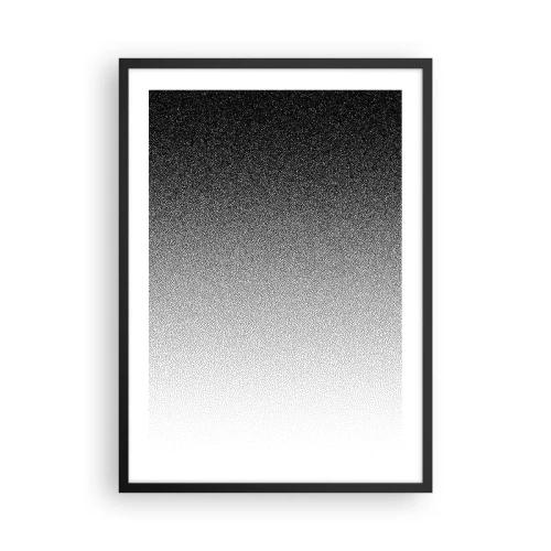 Poster in einem schwarzem Rahmen - Minimalistischer Schwarz-Weiß-Farbverlauf in einem gepunkteten Muster - 50x70cm - Dem Licht entgegen - Moderne Wanddekoration für Wohnzimmer und Schlafzimmer ARTTOR