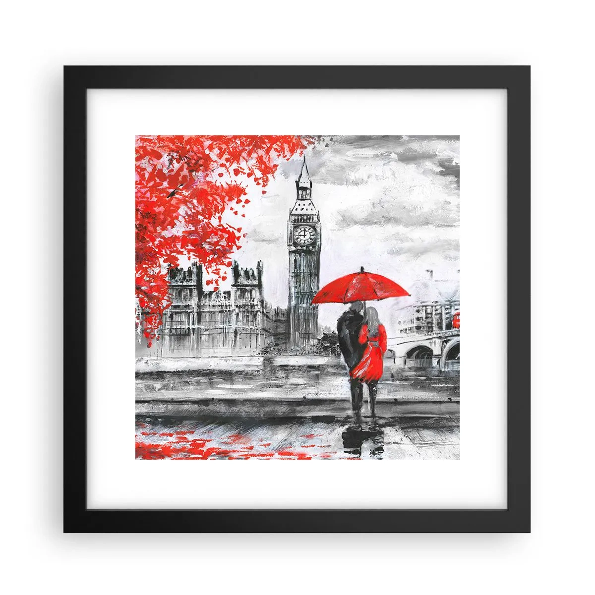 Poster in einem schwarzem Rahmen - Verliebt in London - 30x30 cm
