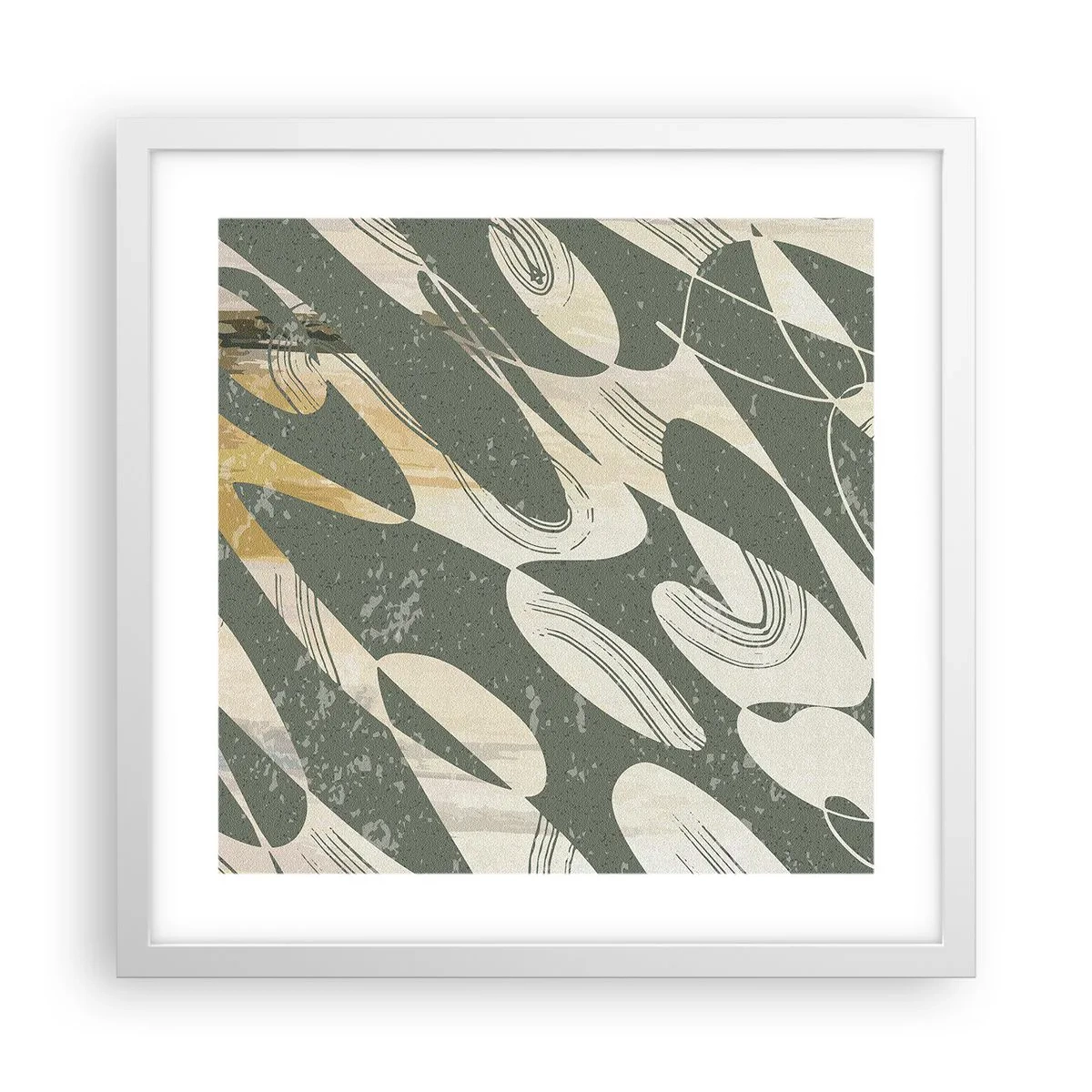 Poster in einem weißen Rahmen - Rhythmische Abstraktion - 40x40 cm