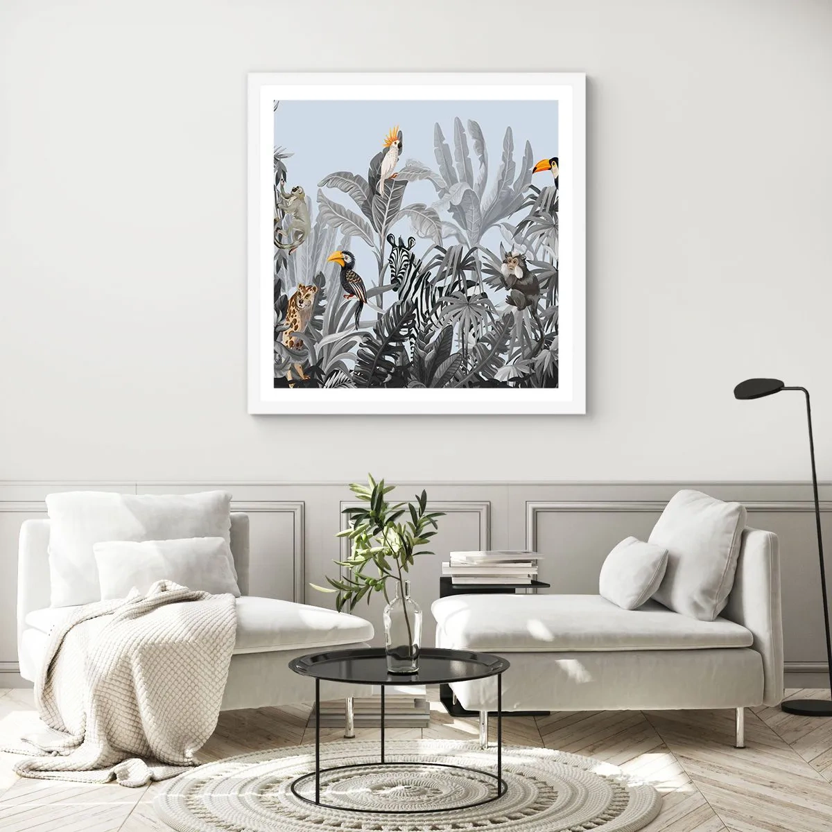 Poster in einem weißen Rahmen - Afrikanisches Märchen - 60x60 cm