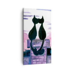 Bild auf Leinwand - Leinwandbild - Rendez-vous unter dem Mond - 55x100 cm