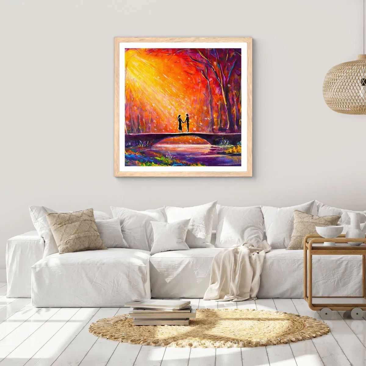 Poster in einem Rahmen aus heller Eiche - Der Himmel liebt sie auch - 50x50 cm
